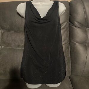 Womens black sparkling sleeveless tank top